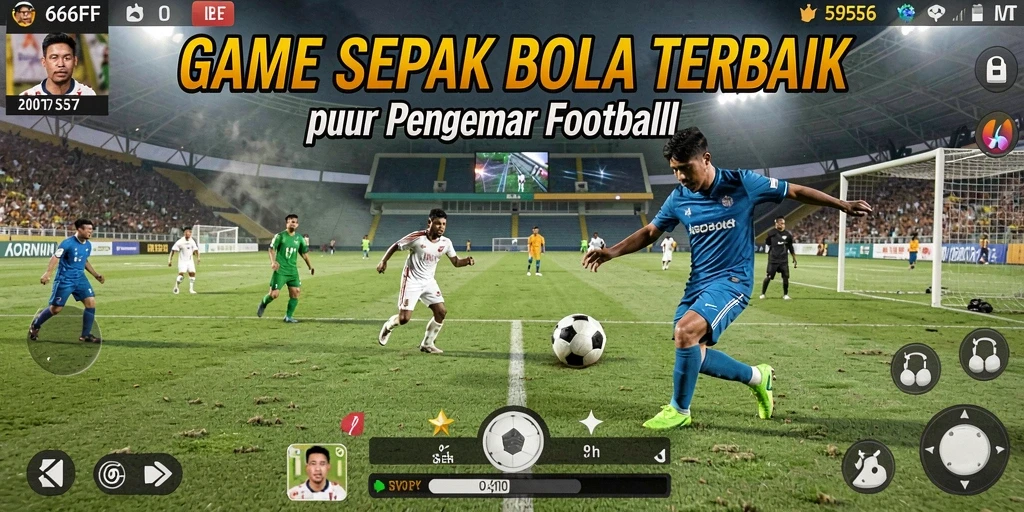 Tampilan gameplay mengasyikkan di 666FF dengan aksi sepak bola yang nyata.