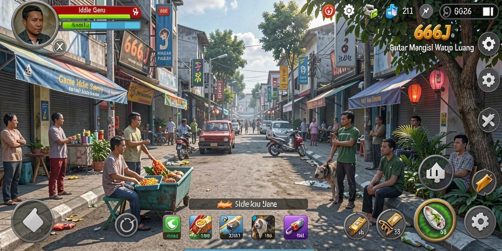 Tampilan gameplay 666J dengan elemen Idle yang menarik.