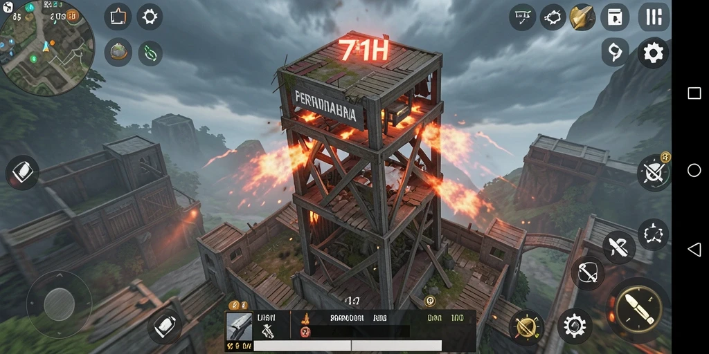 Tampilan seru gameplay Tower Defense di 71H.