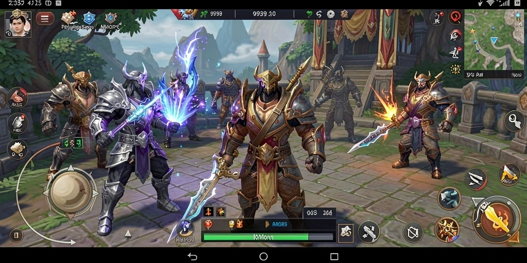 Screenshot gameplay 9939 yang menampilkan pertempuran epik di game MMORPG.