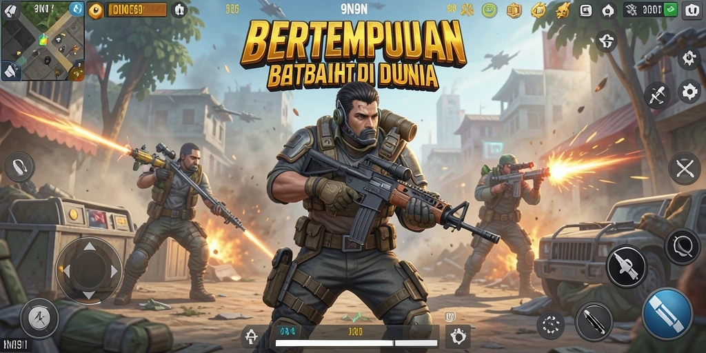 Gameplay seru di 9N9N, aksi Battle Royale yang mendebarkan.