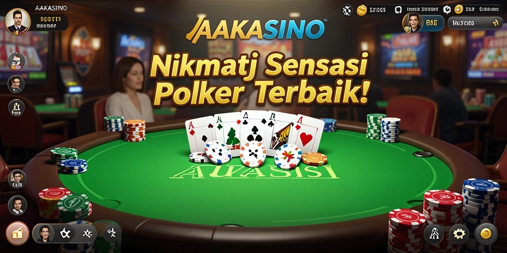 Gameplay menarik AAKASINO yang menampilkan suasana poker yang mendebarkan.