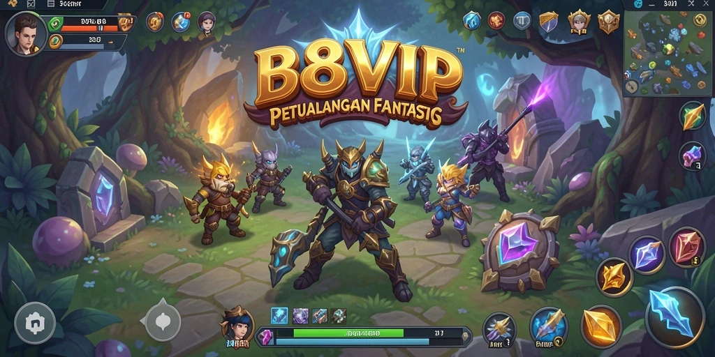 Tampilan gameplay RPG yang memukau dalam B8VIP.