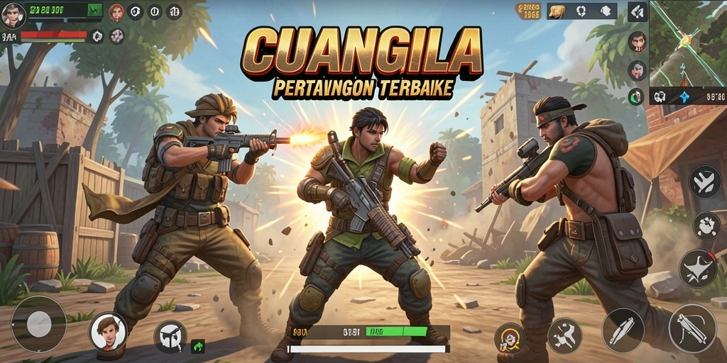 Screenshot CUANGILA menampilkan momen aksi intens di medan perang Battle Royale.