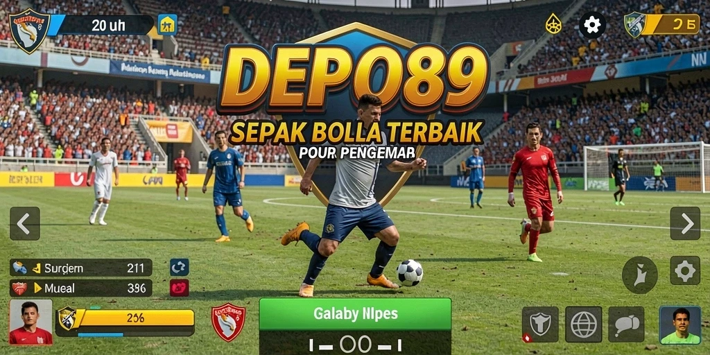 Screenshot DEPO89 menampilkan aksi seru dalam permainan sepak bola yang menarik.