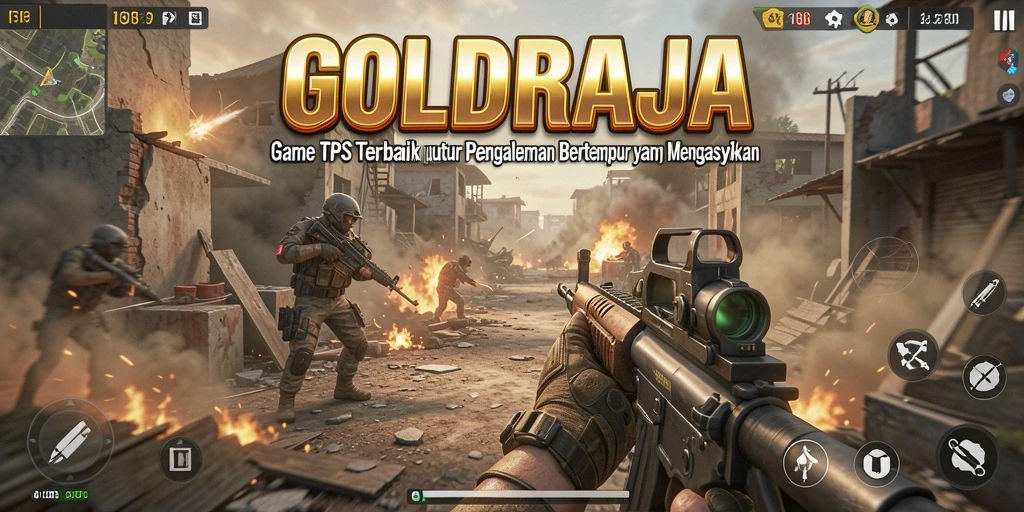 Screenshot gameplay TPS yang menunjukkan aksi mendebarkan di GOLDRAJA.