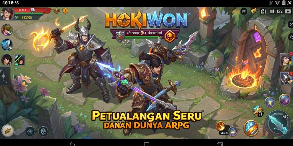Screenshot menampilkan aksi seru gameplay HOKIWON dalam dunia ARPG.