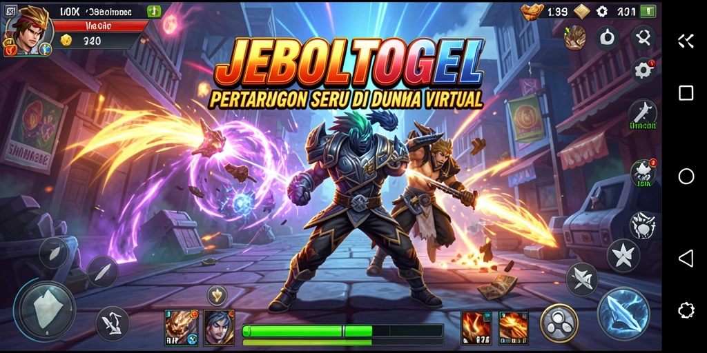 Tampilan screenshot utama JEBOLTOGEL yang menunjukkan aksi pertarungan mendebarkan.