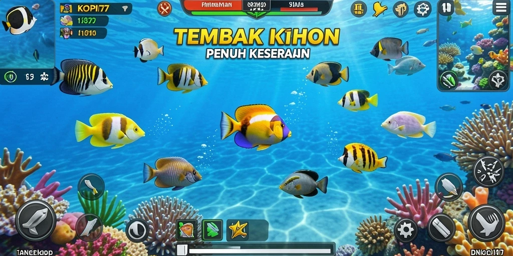 Tampilan gameplay KOPI77 dengan grafis Tembak Ikan yang menarik.