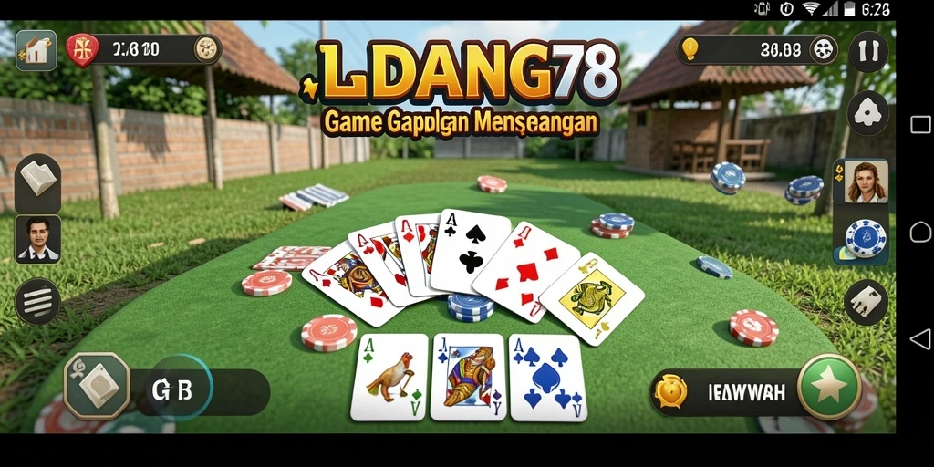 Tampilan gameplay seru dari LADANG78 yang mengajak Anda bermain Gaple.