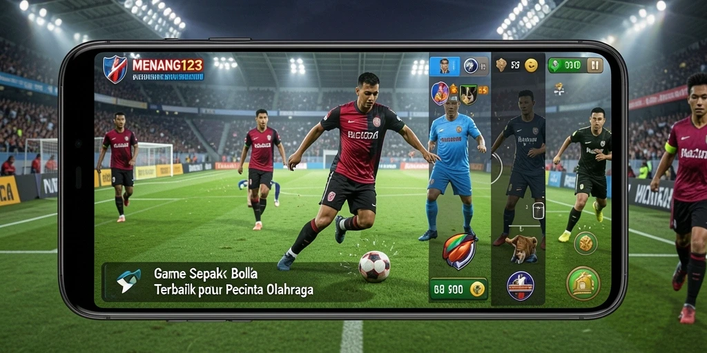 Tampilan gameplay MENANG123 dengan aksi seru sepak bola.