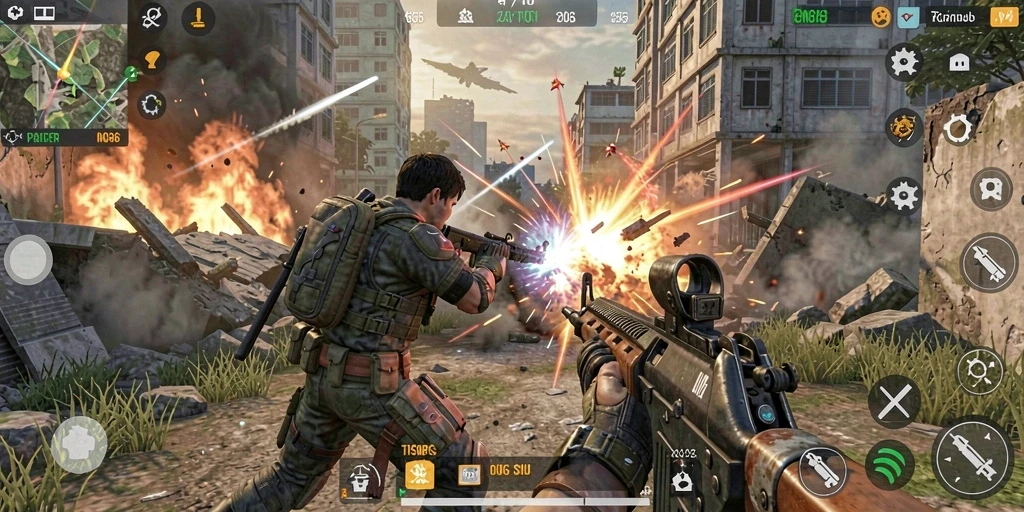 Tampilan gameplay seru N06 dengan aksi menegangkan.