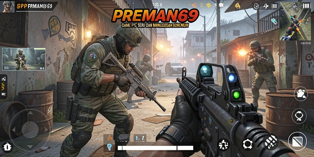 Tangkapan layar dari permainan PREMAN69 menunjukkan aksi tempur yang intens dan mengasyikkan.