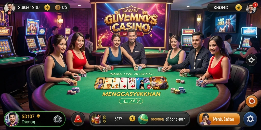 Tampilan gameplay Live Casino yang menarik dan interaktif di SD107.