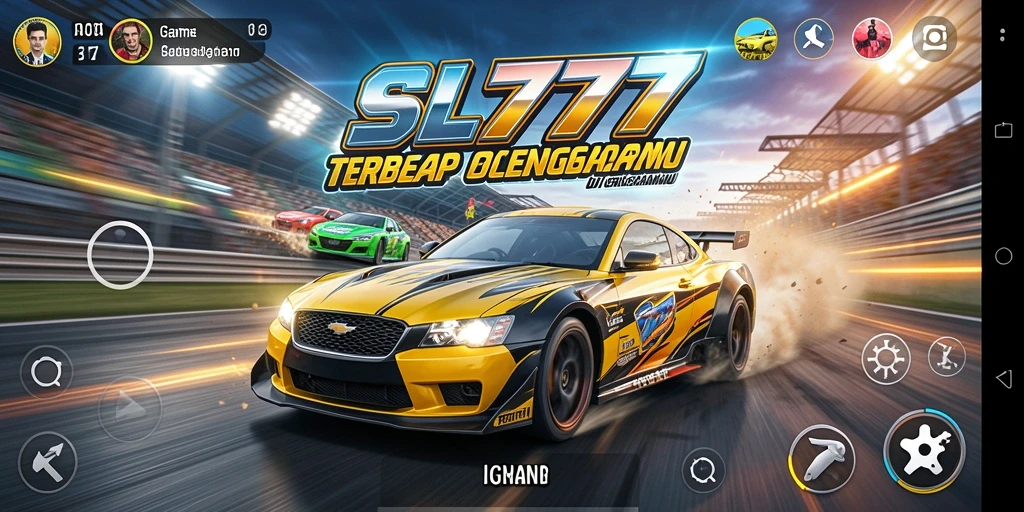 Tampilan gameplay SL777 yang menegangkan dan mendebarkan saat balapan.