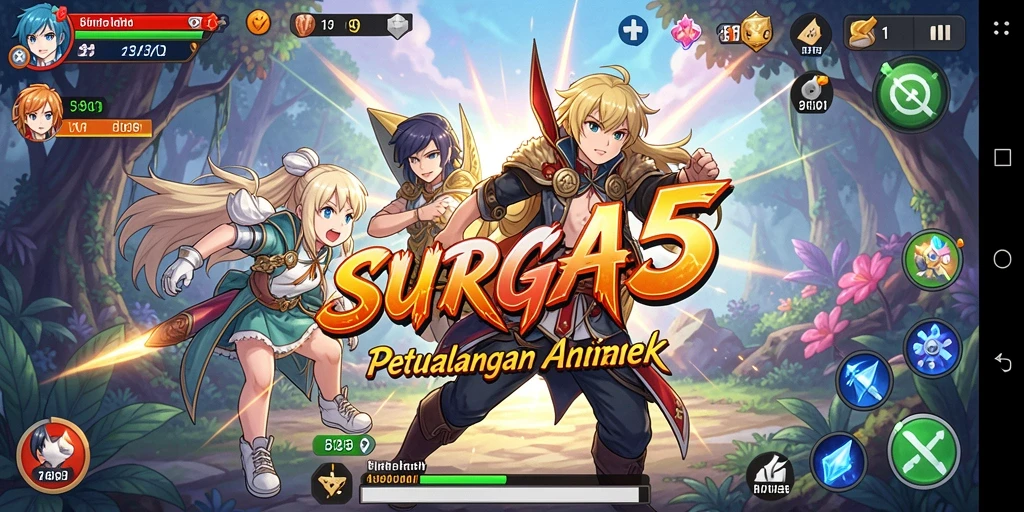 Tampilan gameplay <strong>SURGA55</strong> dengan karakter Anime yang beraksi.