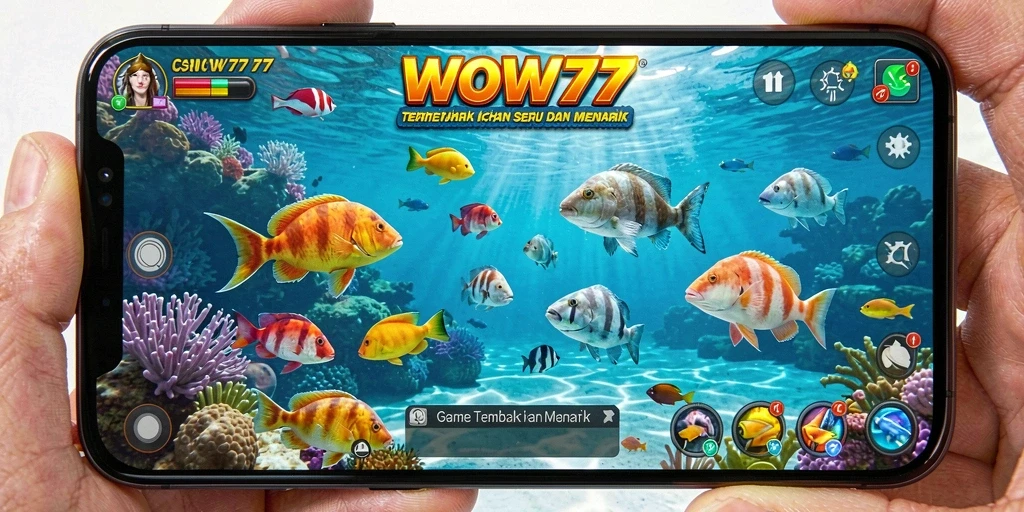Gameplay seru WOW77 yang menampilkan aksi tembak ikan.